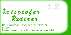 krisztofer ruderer business card